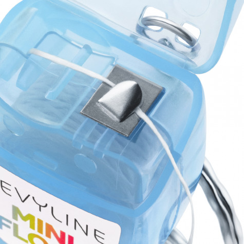 Зубная нить вощеная Revyline floss mini, полиэстер с бамбуковым углем, 15 м, голубая